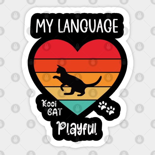 My Language Playful Cat Sticker by kooicat